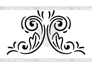 Vintage swirling element. Retro curling vignette - vector image