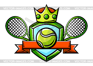 Emblem with tennis symbols. Sport club label or - royalty-free vector image