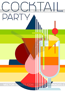 Cocktail party invitation. Abstract background - vector image