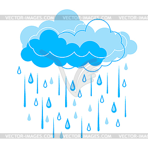 Clouds and rain. Stylized rain - vector image