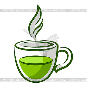 Cup of green tea. traditional drink - vector clipart