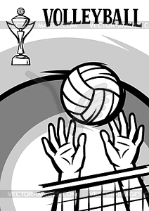 Background with volleyball items. Sport club  - vector image