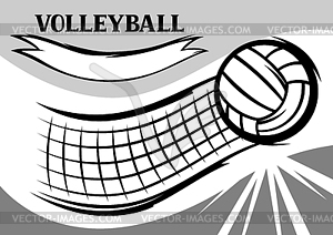 Background with volleyball items. Sport club  - royalty-free vector image