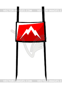 Snowboard flag . Winter sport item or symbol - vector clipart