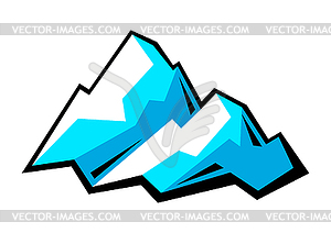 Stylized mountain. Natural scene . Cartoon style - vector image