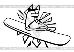 Эмблема с символикой сноуборда. Лабе для зимних видов спорта - векторный клипарт / векторное изображение