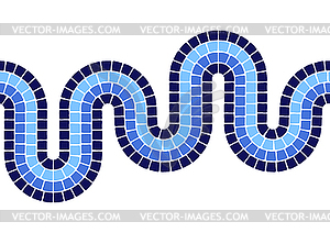 Decorative mosaic border. Ceramic antique stone - vector clipart