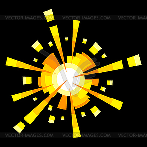 Золотой фейерверк . Изображение салюта для праздничного оформления - векторный клипарт