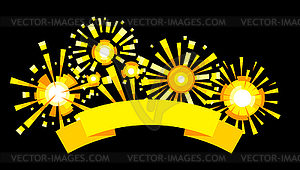 Background with fireworks. Salute holiday design - vector clip art