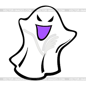 Happy Halloween ghost. Holiday celebration item - vector clip art