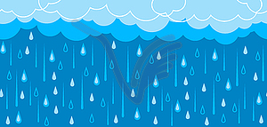 Pattern with clouds and rain. Stylized background - vector image