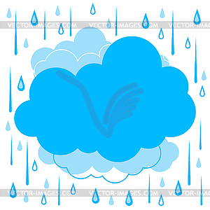 Background with clouds and rain. Stylized rain - vector image