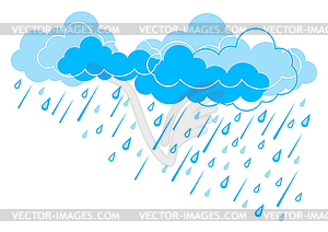 Background with clouds and rain. Stylized rain - vector clipart