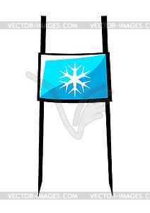 Флаг для сноуборда. Предмет или символ зимнего спорта - иллюстрация в векторе