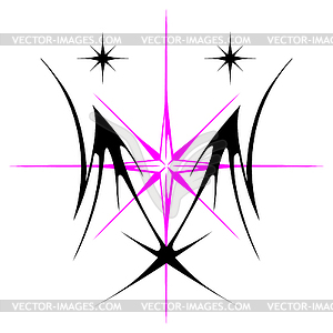 Cyber sigilism design. Neo tribal gothic style shape - vector clip art