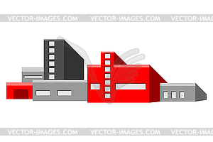 Industrial building. Urban manufactory view of c - vector clipart