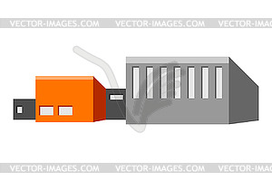 Industrial building. Urban manufactory view of c - vector clipart