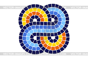 Decorative mosaic element. Ceramic antique stone - vector clip art