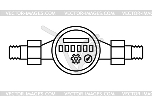 Water meter. Industrial plumbing object - royalty-free vector clipart