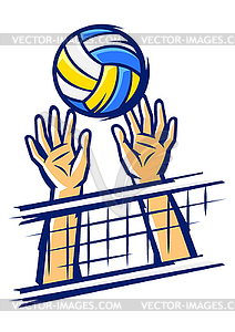 Volleyball ball . Sport club item or symbol - vector clipart