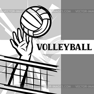 Background with volleyball items. Sport club  - vector clipart
