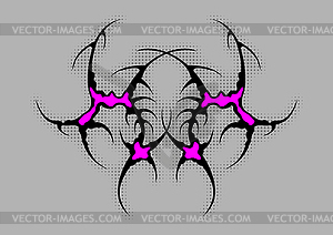 Cyber sigilism poster. Neo tribal gothic style - vector clipart