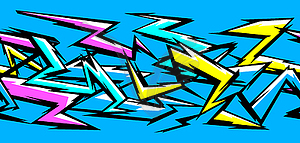 Pattern with cartoon lightnings. Grunge graffiti - vector image