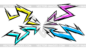 Background with cartoon lightnings. Grunge - vector image