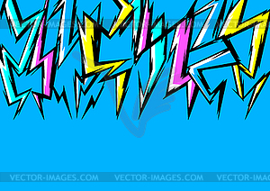 Background with cartoon lightnings. Grunge - vector image