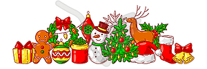 Merry Christmas frame design. Holiday decorations i - vector clipart / vector image