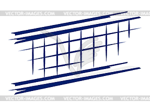 Volleyball net . Sport club item or symbol - color vector clipart