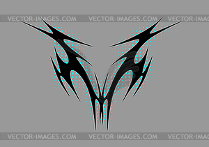Cyber sigilism design. Neo tribal gothic style - royalty-free vector clipart