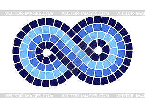 Decorative mosaic element. Ceramic antique stone - vector clipart