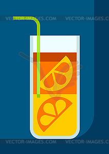 Long island cocktail in glass. Alcoholic drink  - royalty-free vector clipart