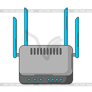Wifi router. Computer equipment and work device - vector clip art