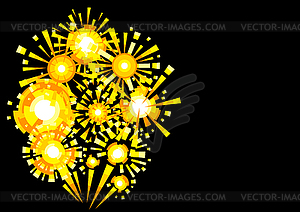 Background with fireworks. Salute holiday design - vector clip art