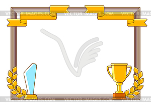 Award and trophy certificate. Reward items for - vector clipart / vector image