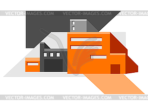 Background with industrial building. Urban - vector clip art