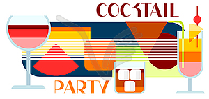 Cocktail party invitation. Abstract background - vector image