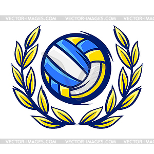 Volleyball ball . Sport club item or symbol - vector clipart