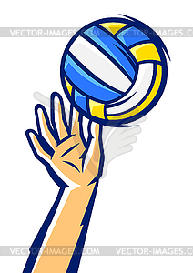 Volleyball ball . Sport club item or symbol - vector image