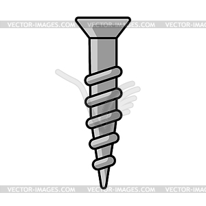 Self tapping screw. Repair working tool. Equipment - vector clipart