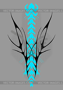 Cyber sigilism poster. Neo tribal gothic style shape - vector clip art