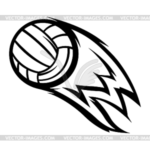 Volleyball ball . Sport club item or symbol - vector clipart