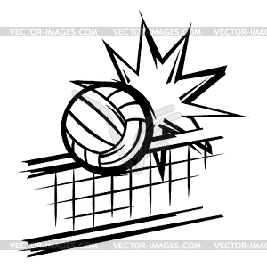 Volleyball ball . Sport club item or symbol - vector clipart