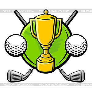 Emblem with golf symbols. Sport club label or emblem - vector image