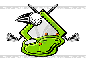 Emblem with golf symbols. Sport club label or emblem - vector clip art