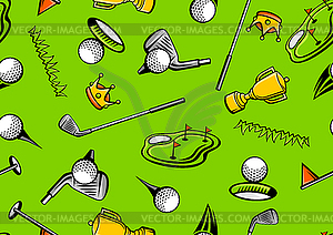 Узор с элементами для гольфа. Спортивный клуб  - изображение в векторе