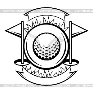 Emblem with golf symbols. Sport club label or emblem - vector image