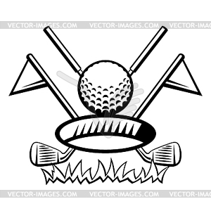 Emblem with golf symbols. Sport club label or emblem - vector clipart